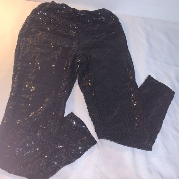 Tipsy Elves Leggings Women M Black Sequin High Waist Stretch Bling, PARTY WEAR - Picture 3 of 10